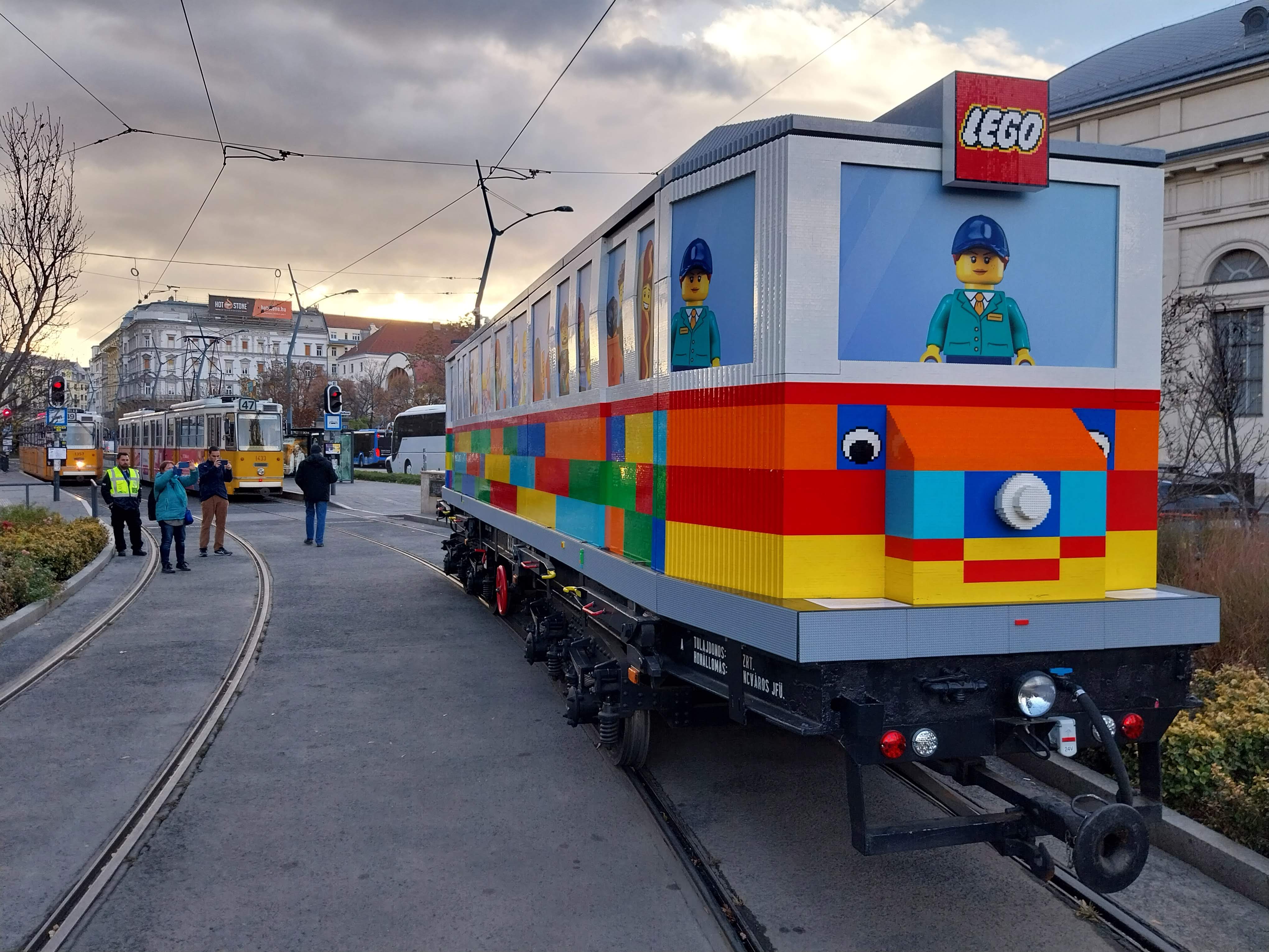 LEGO tram in Budapest's Deák Square